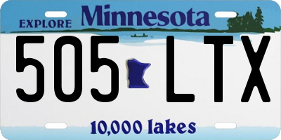 MN license plate 505LTX