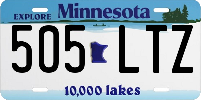 MN license plate 505LTZ