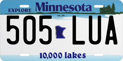 MN license plate 505LUA