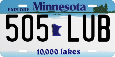 MN license plate 505LUB