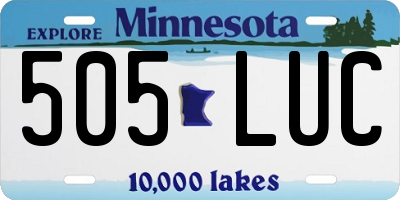 MN license plate 505LUC