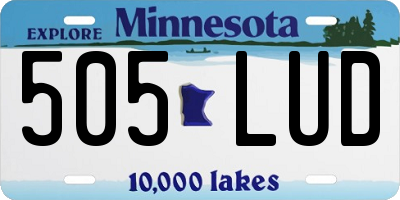 MN license plate 505LUD