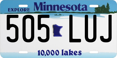 MN license plate 505LUJ