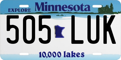 MN license plate 505LUK