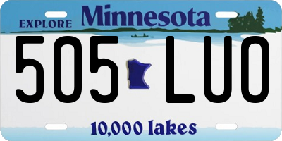 MN license plate 505LUO