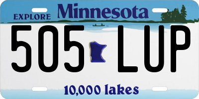 MN license plate 505LUP