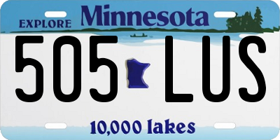 MN license plate 505LUS