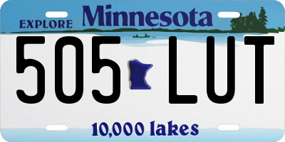 MN license plate 505LUT