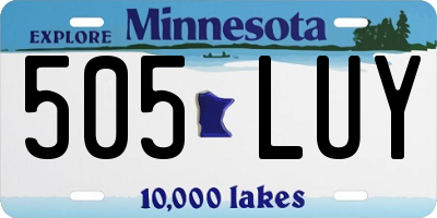 MN license plate 505LUY