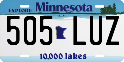 MN license plate 505LUZ