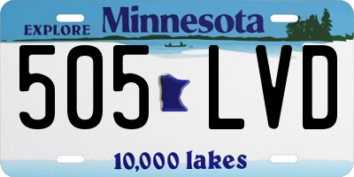 MN license plate 505LVD