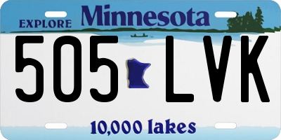 MN license plate 505LVK