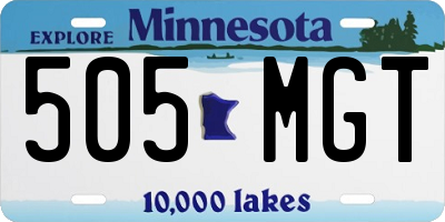 MN license plate 505MGT