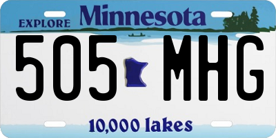 MN license plate 505MHG