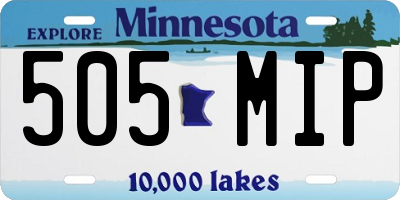 MN license plate 505MIP