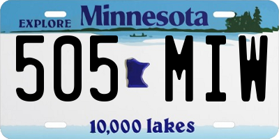 MN license plate 505MIW