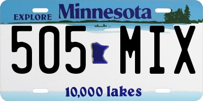 MN license plate 505MIX