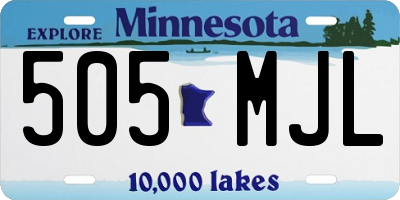 MN license plate 505MJL