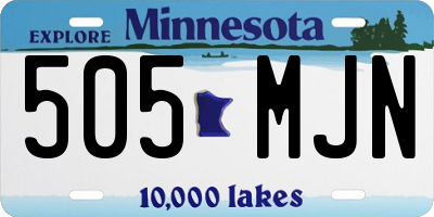 MN license plate 505MJN