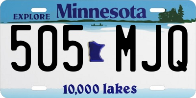 MN license plate 505MJQ