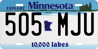 MN license plate 505MJU