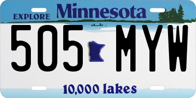 MN license plate 505MYW