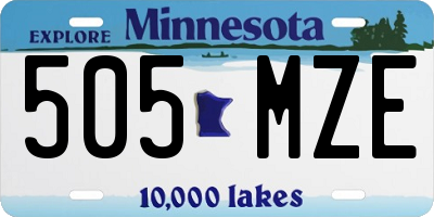 MN license plate 505MZE