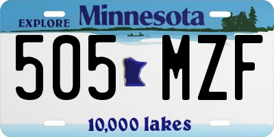 MN license plate 505MZF