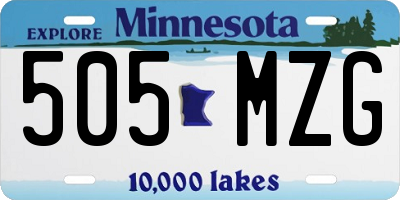 MN license plate 505MZG