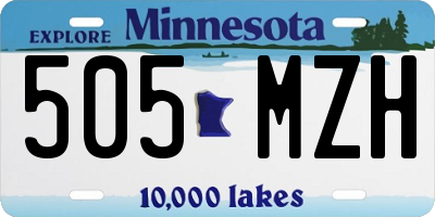 MN license plate 505MZH