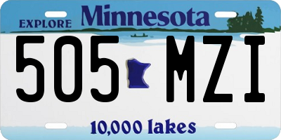 MN license plate 505MZI