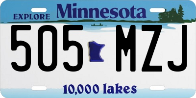 MN license plate 505MZJ