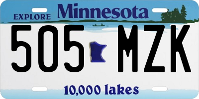 MN license plate 505MZK