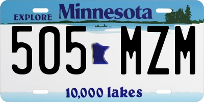 MN license plate 505MZM