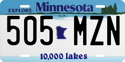 MN license plate 505MZN
