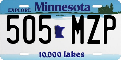 MN license plate 505MZP