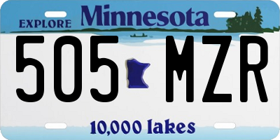 MN license plate 505MZR