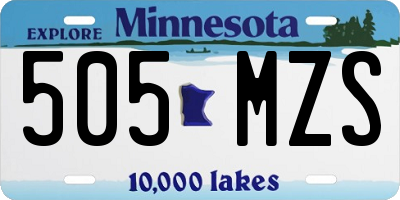 MN license plate 505MZS