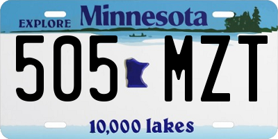 MN license plate 505MZT