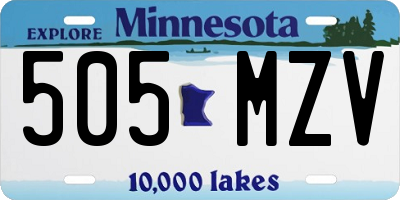 MN license plate 505MZV