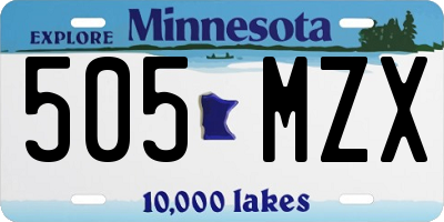 MN license plate 505MZX