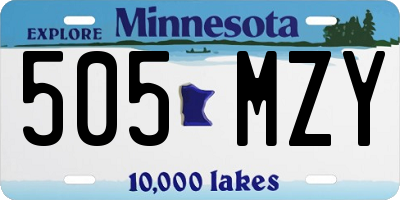 MN license plate 505MZY