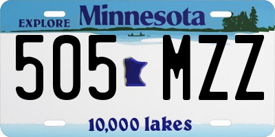MN license plate 505MZZ