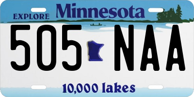 MN license plate 505NAA