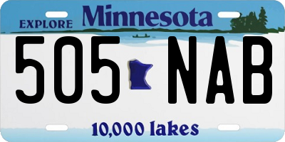 MN license plate 505NAB