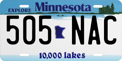 MN license plate 505NAC