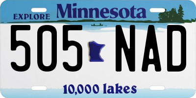 MN license plate 505NAD