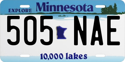 MN license plate 505NAE