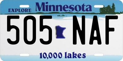 MN license plate 505NAF