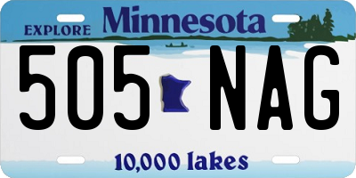 MN license plate 505NAG